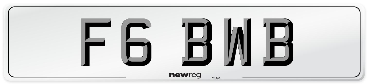 F6 BWB Number Plate from New Reg